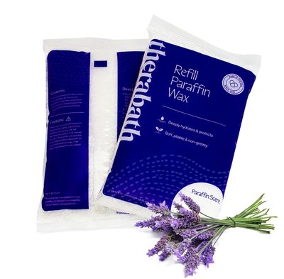 Therabath Paraffin Wax Refill - Thermotherapy - Use to Relieve Arthritis Discomfort, Stiff Muscles, &amp; Dry Skin - for Hands, Feet, Body - Deeply Hydrates - Made in USA, 2 lb. Lavender Harmony