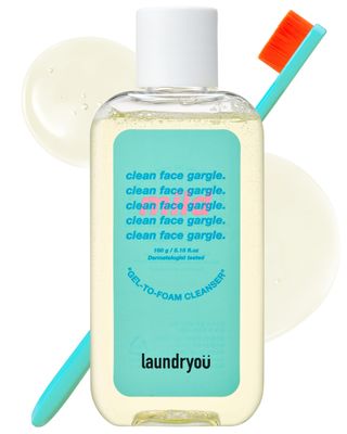 LAUNDRYOU Clean Face Gargle Cleanser Mild &amp; Pore Cleansing Brush Duo - Mild Morning &amp; Night Pore Cleanser, Non-Comedogenic, Over 10,000 Fine Bristles for Deep Cleansing Blackhead Remover Brush