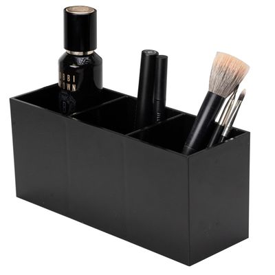 Phininia Makeup Organizer, Acrylic Makeup Holder 3 Compartments, Vanity Organizer, Bathroom Countertop Skincare Organizer, Cosmetic Brush Organizer Vanity Accessories, Bathroom Organizers and Storage