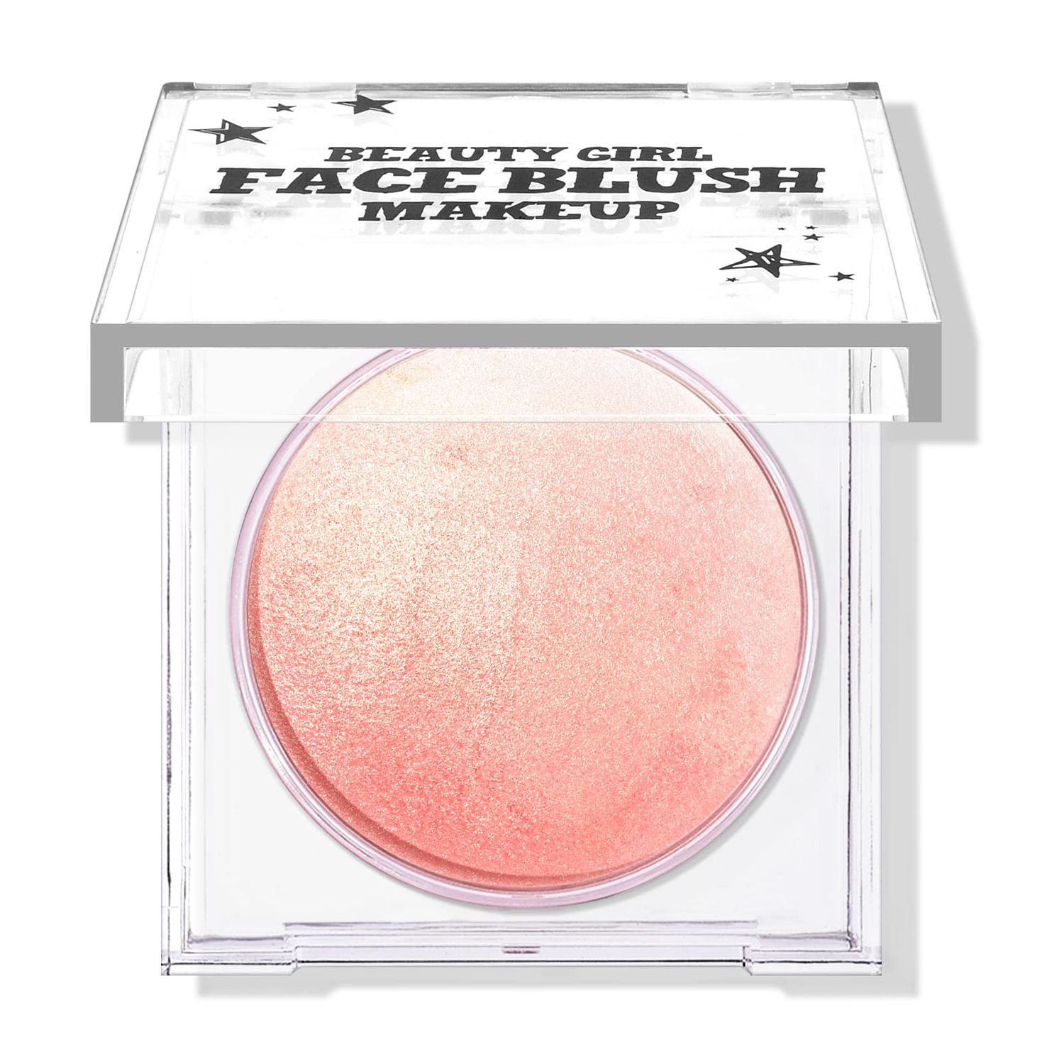 KYDA Baked Powder Blush, Orange Glow Baked Powder for Blush and Highlighter, High Glossy Finish, Lightweight Blendable Shimmer Pressed Powder, Multiuse Baked Powder, 0.53 oz