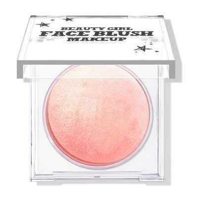 KYDA Baked Powder Blush, Orange Glow Baked Powder for Blush and Highlighter, High Glossy Finish, Lightweight Blendable Shimmer Pressed Powder, Multiuse Baked Powder, 0.53 oz