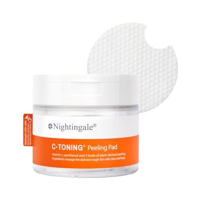 Nightingale C-toning Peeling Pads with Vitamin Complex + AHABHAPHA + Niacinamide, Exfoliating Peel Pads, Sebum Care, Improve Skin Texture, Hypoallergenic, Vegan Pads, korean skin care