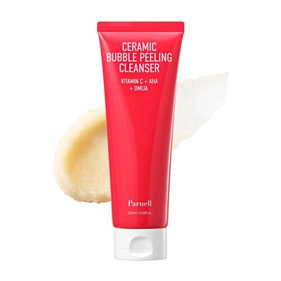 Parnell Aha Omija Ceramic Bubble Peeling Cleanser 180ml / 6.08 fl.oz. | exfoliate peeling gel for face, korean skin care, korea beauty