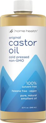 Home Health Original Castor Oil - 32 Fl Oz - Promotes Healthy Hair &amp; Skin, Natural Skin Moisturizer - Pure, Cold Pressed, Non-GMO, Hexane-Free, Solvent-Free, Paraben-Free, Vegan