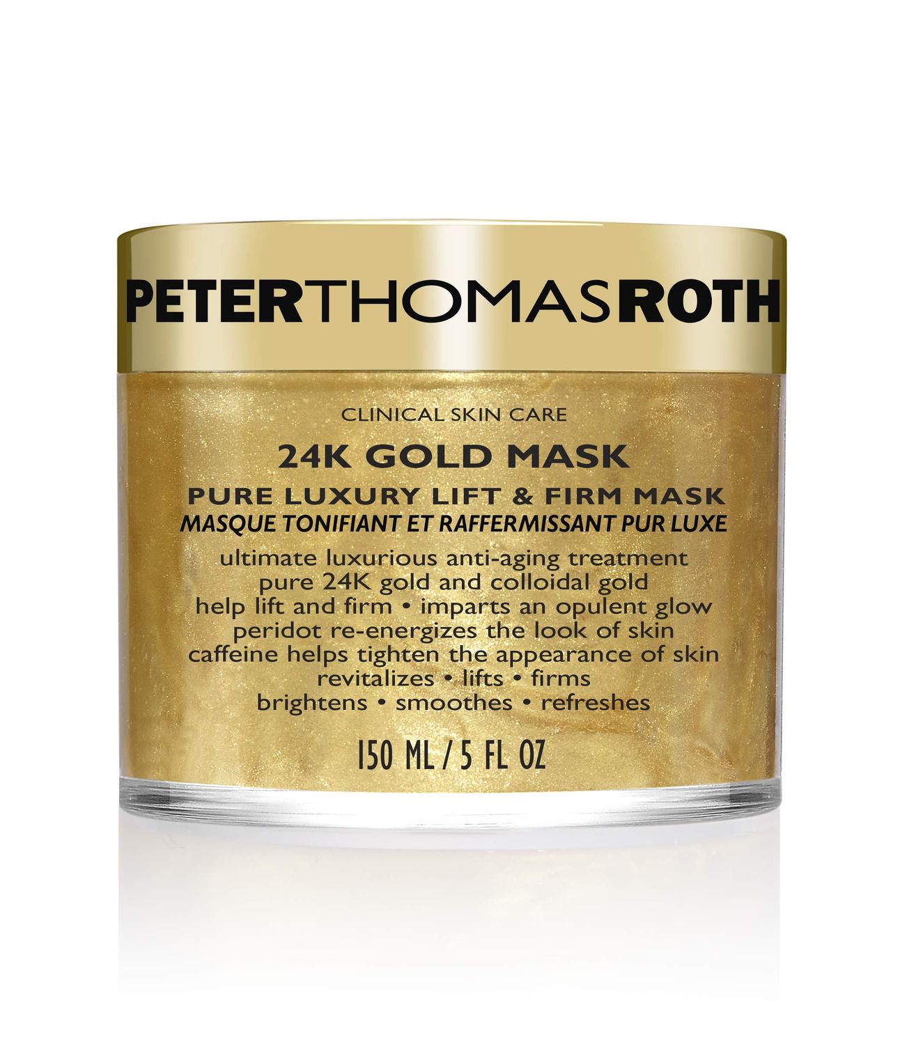Peter Thomas Roth | 24K Gold Mask | Pure Luxury Lift &amp; Firm, Anti-Aging Gold Face Mask, Helps Lift, Firm and Brighten the Look of Skin, 5 Fl Oz (Pack of 1)