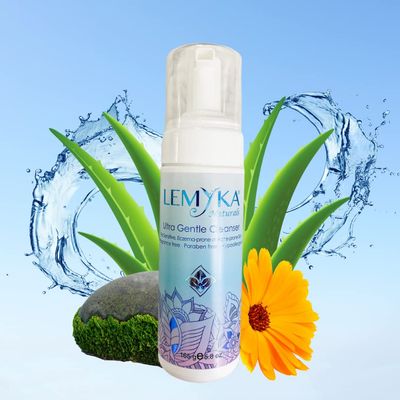 LEMYKA Foaming Face Wash - Gentle, hydrating for Rosacea, Eczema-prone, Acne, Dry, Sensitive Skin, Natural Facial Cleanser, pH 5.5, Fragrance-free, SLS-free, Paraben-free, 5.8OZ