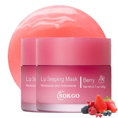 Sleeping lip mask, Nourish &amp; Hydrate Lip Mask With Vitamin C, Antioxidants, Lip Balm, Lip Skin Care, Improve Lip Color, Reduce Lip Lines (2PCS Berry)