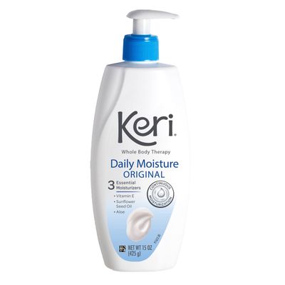 Keri Whole Body Therapy Original, Continuous Moisturization, 3 Essential Moisturizers (Vitamin E, Aloe and Sunflower Seed Oil), 15 oz Pump