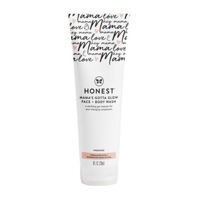 The Honest Company Honest Mama&#39;s Gotta Glow Face and Body Wash | Pregnancy-Safe Clarifying + Exfoliating AHA Cleanser | 8 fl oz