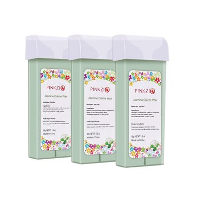 PINKZIO 3 Packs Jasmine Roll On Wax, Hair Removal Wax Cartridge, Body Waxing, 3.52 Oz/Pack