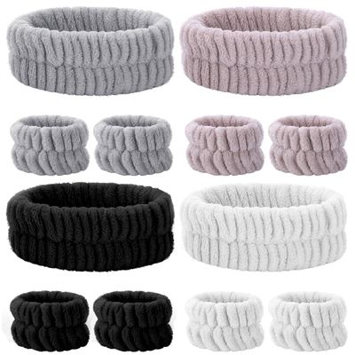 obeoby Spa Headband for Washing Face, 12 Pcs Makeup Headband and Wristband Set for Women Girls Face Wash Headband for Skincare Makeup Bath