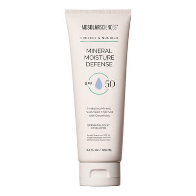 MDSolarSciences Mineral Moisture Defense Body and Face Sunscreen SPF 50 - Water-Resistant Broad-Spectrum UV Protection - Zinc Oxide, Helps Restore Skins Natural Moisture Barrier, 3.4 Fl Oz