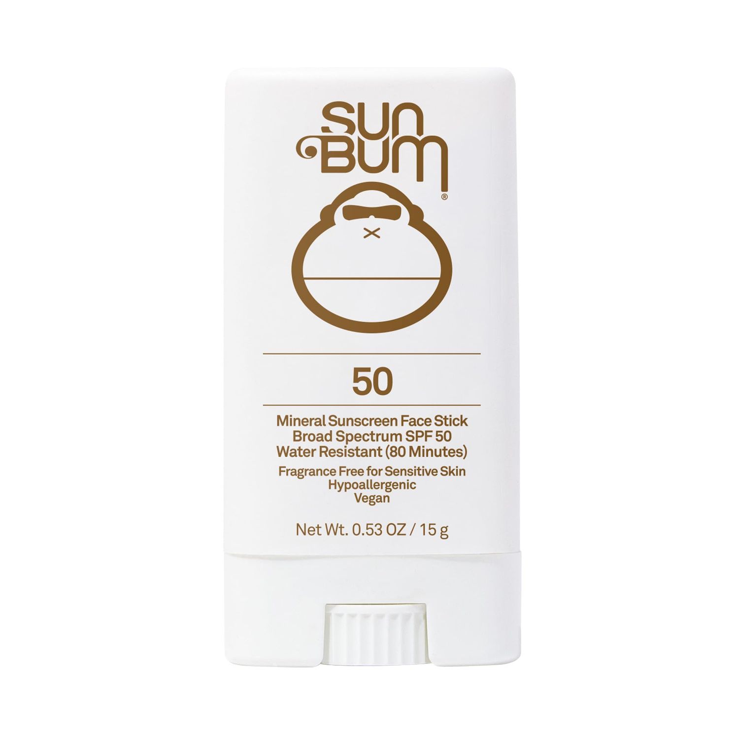 Sun Bum Mineral SPF 50 Face Stick Sunscreen | Water-Resistant Broad Spectrum Sunblock with Vitamin E | Hypoallergenic | Hawaii 104 Act Compliant (Octinoxate &amp; Oxybenzone Free)| Travel Friendly 0.53 oz
