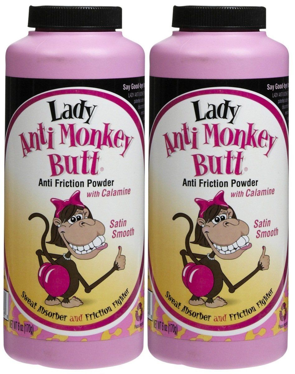 Lady Anti Monkey Butt Sweat Absorbing and Friction Fighting Body Powder - 6 oz - 2 pk