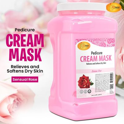SPA REDI - Body and Foot Cream Mask, Sensual Rose, 128 Oz - Pedicure Massage for Tired Feet and Body, Hydrating, Fresh Skin - Infused with Hyaluronic Acid, Amino Acids, Panthenol, Comfrey Extract