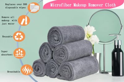 VIcolour Microfiber Face Cloth Makeup Remover Cloth Face cleaning Cloths Soft Facial Washcloths 12 x 12inch 12 Pack