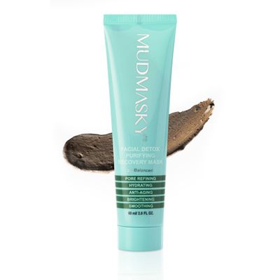 MUDMASKY Facial Detox Purifying Recovery Mud Mask 60ml - The Original Detox Mask Since 2015, Reduces Acne, Blackheads, and Pores, Anti-Aging, Skin Care, Beauty, Perfect Christmas Gifts for Women