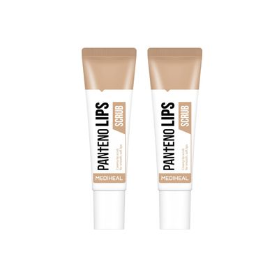 MEDIHEAL Pantenolips Lip Scrub 2 Pack Removes Rough Dead Skin Cells Moist Dry Lips, Panthenol Micro Walnut Shell Powder
