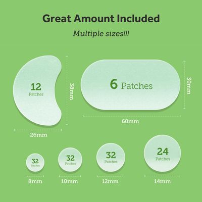 ZATKTK Pimple Patches (6 Sizes 138 Patches), Acne Patches for Large Zit Breakouts, Hydrocolloid Bandages for Face, Chin, Nose, Forehead, Body, Back, Neck & Chest, Oval Hydrocolloid Acne Patches