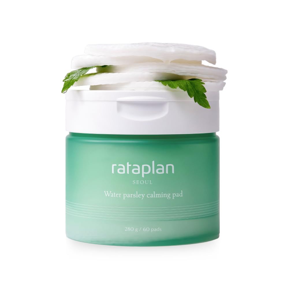 RATAPLAN Water Parsley Calming Pad, Hypoallergenic Soothing Pad, Dead Skin Care, Replenish Moisture, Korean Skincare 60pads 280g
