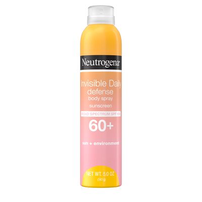 Neutrogena Invisible Daily Defense Body Sunscreen Spray, Broad Spectrum SPF 60+, Oxybenzone-Free &amp; Water-Resistant, Sun &amp; Environmental Aggressor Protection, Antioxidant Complex, 5.0 oz
