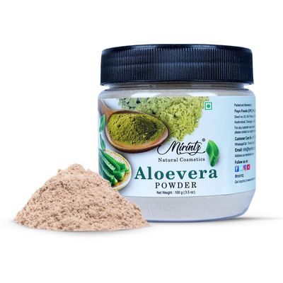 Mirintz Aloe Vera Powder for Hair &amp; Skin Care | (100 gms) Pure Aloe Vera Indian Powder for Hair Growth | Natural Aloe Vera Face Powder | Cooling, Moisturizing &amp; Soothing Aloe Vera for Hair &amp; Skin Mask
