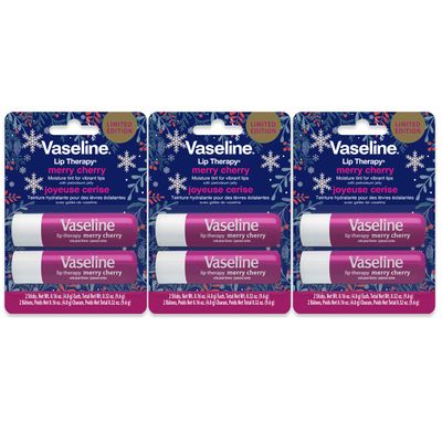 Vaseline Lip Therapy Stick Twin Pack - Merry Cherry Holiday Limited Edition (3-Pack)