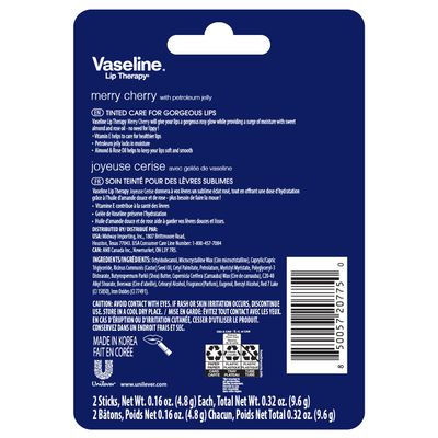 Vaseline Lip Therapy Stick Twin Pack - Merry Cherry Holiday Limited Edition (3-Pack)