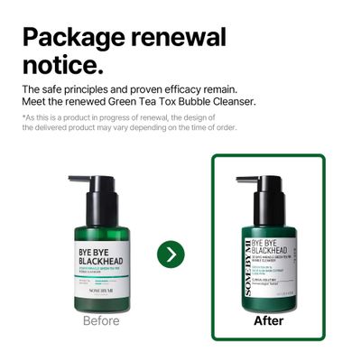 SOME BY MI Bye Bye Blackhead 30 Days Miracle Green Tea Tox Bubble Cleanser - 4.23 Oz, 120g - Korean Face Wash for Removing Blackhead - Daily Pore Minimizer for Face Skin Texture - Korean Skin Care