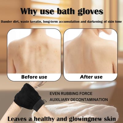 Tandoler Exfoliating Glove(1pc)-Remove Unnecessary Dead Skin and Exfoliator, Keratosis Pilaris Treatment, Can Be Used Before Self Tanner Mitt and Body BufferBlack