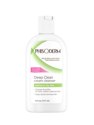 pHisoderm Deep Clean Cream Cleanser for Normal to Dry Skin, 6 fl oz Bottle (Pack of 6)