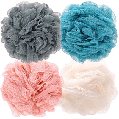 OKAKA Bath Sponge Bath Loofah Shower Loofah Shower Puff Shower Essential Skin Care Soft Big Pack(Pack of 4) (Plain)