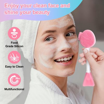 MUIIGOOD Silicone Face Scrubber Face Mask Brush Exfoliating Lip Brush Cleansing Brush Facial Cleansing/Wash Brush Exfoliator Blackhead Skin Care Tool Makeup Removes Dead & Dry Skin for Women Grils