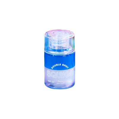 Squigs Double Shot Face Serum - Ayurvedic, Moisturizing, Hydrating, Soft Skin, Niacinamide, Hyaluronic Acid, Squalane, Tumeric, Tulsi - Women &amp; Men, Dry &amp; Oily Skin - Healthy Glow, Vegan, (30 ml)