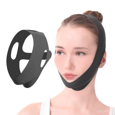V Line Lifting Mask Jawline Shaper Overnight Comfortable, Anti-Aging Chin Strap, Jaw Tightening, Facial Toning Ultra Soft stretchy Material One-Piece Cut
