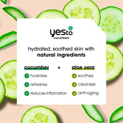 Yes To Face Wipes for Women and Men, Sensitive Facial Cleansing Wipes for use as a MakeUp Remover, Cleaning, Soothing, Cucumbers (Pack of 3)