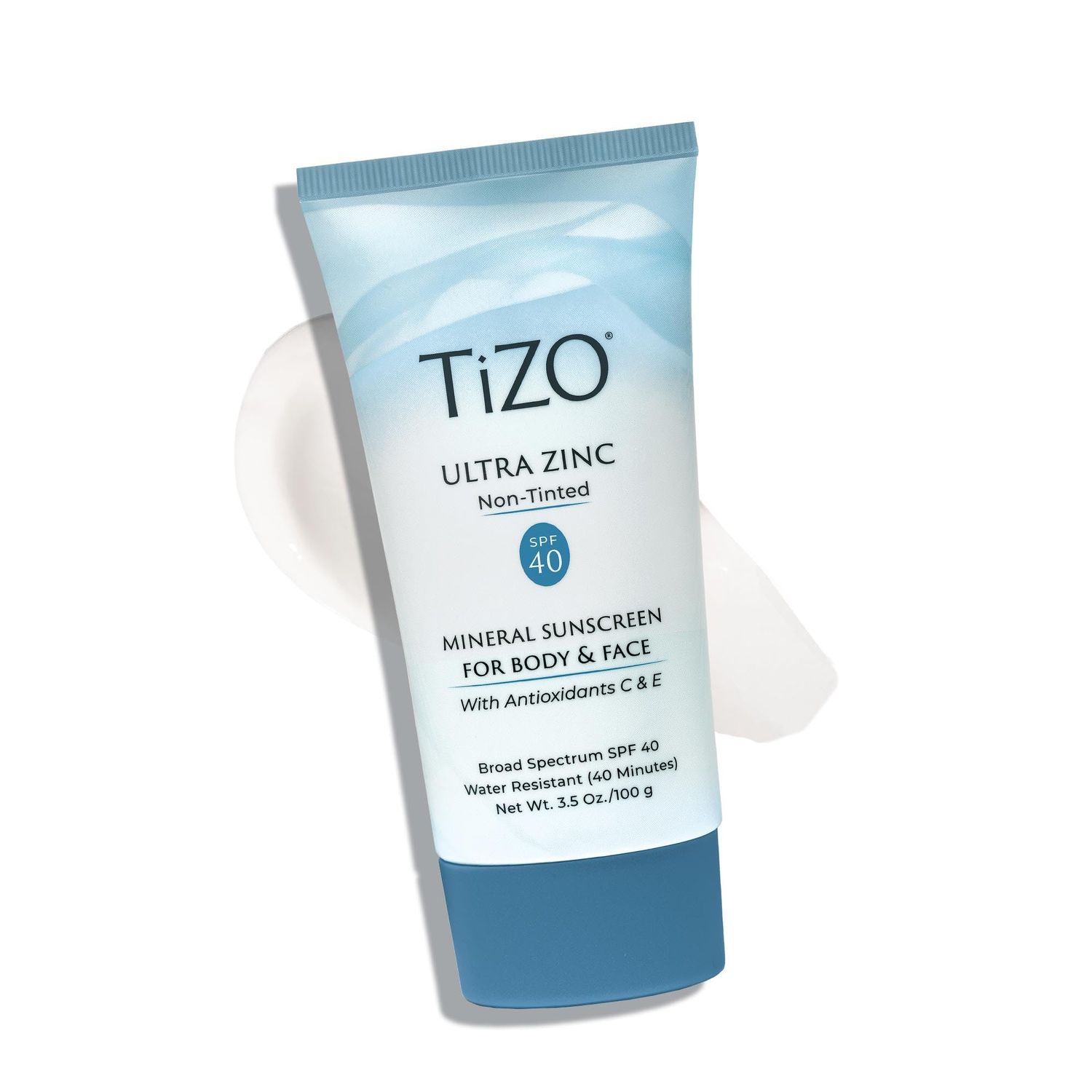 TiZO Ultra Zinc | Non Tinted | Broad Spectrum SPF 40 for face and body | UVA and UVB protection | 20% Zinc Oxide formula | All Skin Types | 3.5 oz/100 g