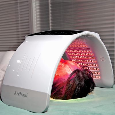 LED Light Skin Care Therapy Machine, Photon Facial Rejuvenation Device 7 Colors, LED-Face-Mask-Light-Therapy, Red Light Therapy for Face Folding Design Salon and Home Use, Gifts for Women, White