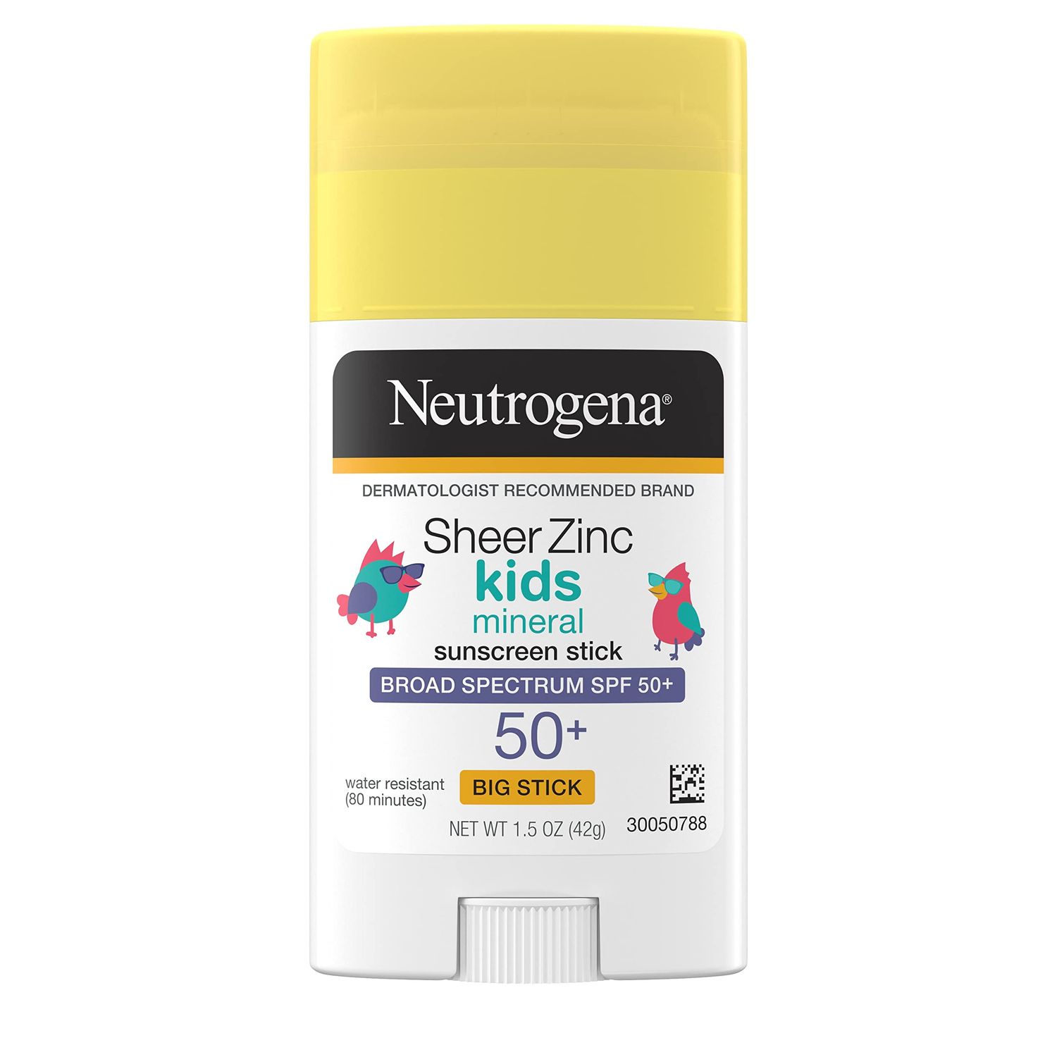 Neutrogena Sheer Zinc Oxide Kids Mineral Sunscreen Stick, Broad Spectrum SPF 50+ &amp; UVA/UVB Protection &amp; Water Resistant with Residue-Free, No-Mess Application, Oil- &amp; Paraben-Free, 1.5 oz