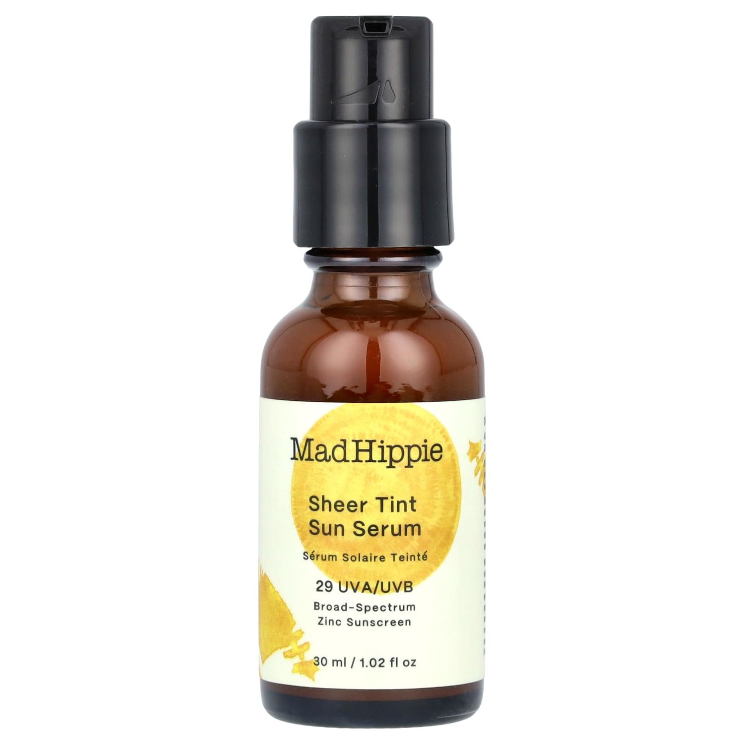 Mad Hippie Sheer Tint Sun Serum (Medium/Dark), Tinted Moisturizer for Face with SPF 29, Vitamin C, Hyaluronic Acid, Tinted Sunscreen for Face in a Recyclable Glass Bottle, Reef Safe, 1.02 Oz