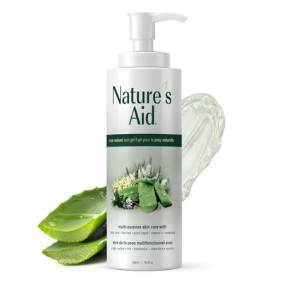 Natural Skin Gel with 3x Aloe Vera for Dry, Flaky &amp; Itchy Skin | Facial Acne, Brown Spots, Toner &amp; Cleanser | Sunburn | Skin Rashes | Bug Bites &amp; Stings | Shaving, Waxing &amp; Laser