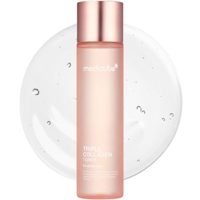 Medicube Triple Collagen Toner - Hydrolyzed, Atelo, &amp; Soluble Collagen for Deep Hydration &amp; Plump Skin - Fast-Absorbing Formula for All-Day Suppleness, Korean Skincare (4.73 fl.oz.)