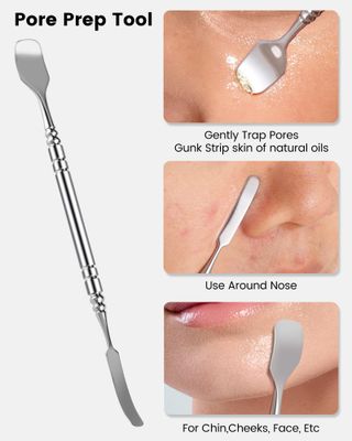 Pimple Popper Tool Kit - Boxoyx 6 Pcs Pore Prep Blackhead Remover Comedone Extractor Kit with Box for Quick and Easy Removal of Pimples, Blackheads, Zit Removing, Forehead,Facial and Nose (Silver)