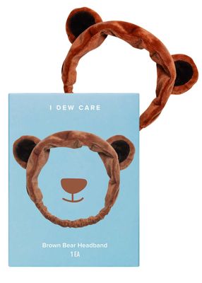 I DEW CARE Face Wash Headband - Brown Bear | Animal Head band for Face Washing &amp; Skincare, Spa Day, Soft &amp; Fuzzy, Cute for Makeup, Shower, Teen Girls Stuff, Teddy Bear Ears, Gift (1 Count)