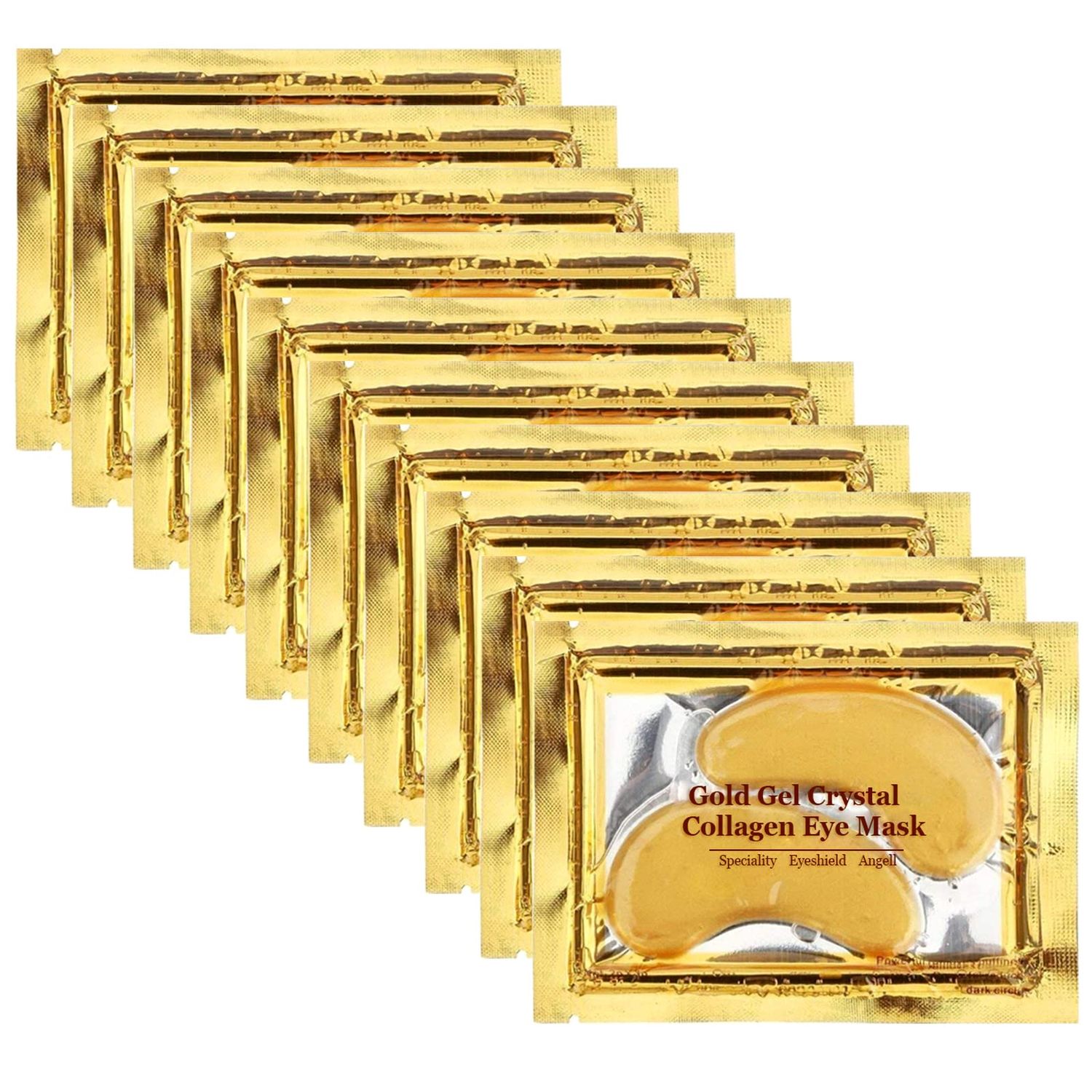 Permotary 30 Pairs 24K Gold Gel Crystal Collagen Eye Pads, Under Eye Mask for Moisturizing,Fine Lines, Dark Circles&amp; Puffy Eyes Under Eye Patches, Gold