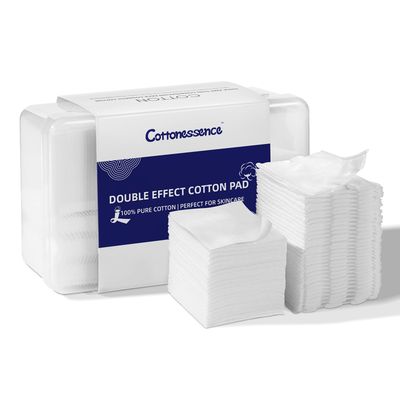 Square Cotton Pads for Face (475 Count) - 100% Pure Cotton, Soft Lint-Free Makeup Remover Pads for Facial and Eye Use, Double-Sided Design to Save Water and Hypoallergenic (75 Thick &amp; 400 Ultra-Thin)