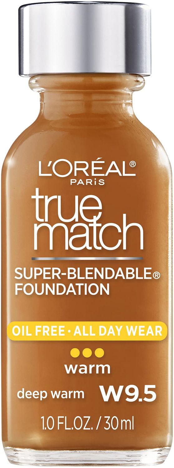 L&#39;Oreal Paris Makeup True Match Super-Blendable Liquid Foundation, Deep Warm W9.5, 1 Fl Oz,1 Count