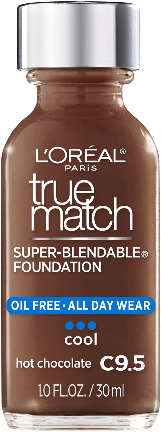 L&#39;Oreal Paris Makeup True Match Super-Blendable Liquid Foundation, Hot Chocolate C9.5, 1 Fl Oz,1 Count