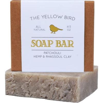 The Yellow Bird Patchouli Hemp Soap Bar - Natural and Organic Handmade Bar Soap for Face and Body - Perfect for Sensitive Skin - Vegan and Cruelty-Free