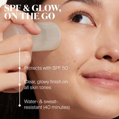 Supergoop! Glow Stick, 0.7 oz - SPF 50 PA++++ Dry Oil Sunscreen Stick for Face &amp; Body - Brightens &amp; Hydrates for a Healthy Glow - Mess-Free, Travel-Friendly SPF